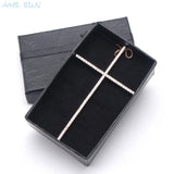 CZ Zircon Big Cross Pendant Necklace Hip Hop Gold/Black Chain Religion Jewelry