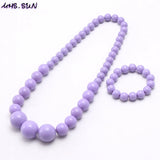 Baby Beads Necklace Bracelets Set Colorful