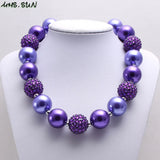 Baby Girls Chunky Bubblegum Necklace 17 Colors Chunky Jewelry 1Pcs