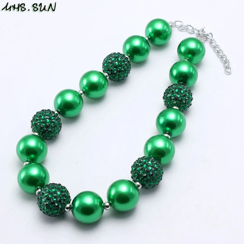 Baby Girls Chunky Bubblegum Necklace 17 Colors Chunky Jewelry 1Pcs