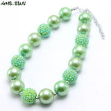 Baby Girls Chunky Bubblegum Necklace 17 Colors Chunky Jewelry 1Pcs