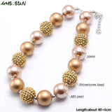 Baby Girls Chunky Bubblegum Necklace 17 Colors Chunky Jewelry 1Pcs