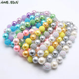 Baby Girls Chunky Bubblegum Necklace 17 Colors Chunky Jewelry 1Pcs