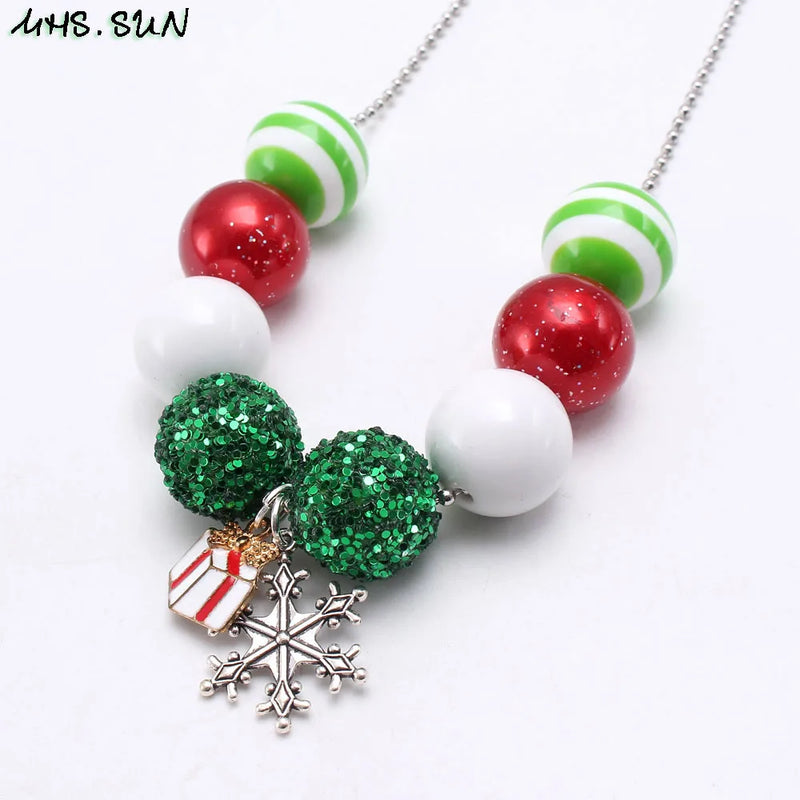 Snowflake Pendant Long Chain Necklace for Child Girls