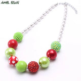 Christmas Style Girls Beads Necklace Child Kids Chunky Bubblegum Necklace