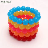 5Pcs Colorful Beaded Bracelets for Kids Girls Party Jewelry