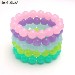5Pcs Colorful Beaded Bracelets for Kids Girls Party Jewelry