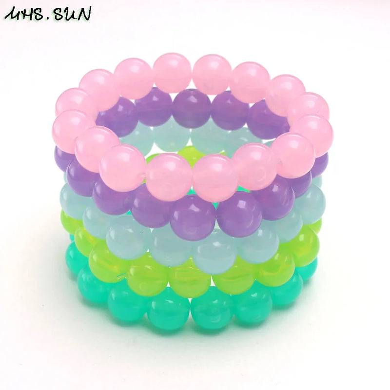 5Pcs Colorful Beaded Bracelets for Kids Girls Party Jewelry