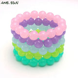 5Pcs Colorful Beaded Bracelets for Kids Girls Party Jewelry