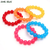 5Pcs Colorful Beaded Bracelets for Kids Girls Party Jewelry