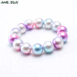 Baby Girls Pearl Beads Bracelets Kids Child Chunky Beads Bracelet