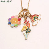 5pcs Charm Pendants Necklace Set for Girls