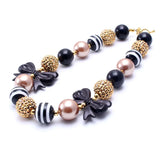 Baby Girls Chunky Bowknot DIY Necklace Rhinestone Beaded 2pcs/lot
