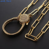 Chunky Chain Necklace with Cubic Zircon Pendant