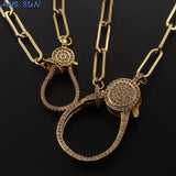 Chunky Chain Necklace with Cubic Zircon Pendant