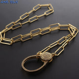 Chunky Chain Necklace with Cubic Zircon Pendant