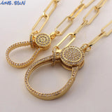 Chunky Chain Necklace with Cubic Zircon Pendant