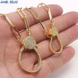 Chunky Chain Necklace with Cubic Zircon Pendant