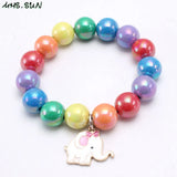 Animal Pendants Bracelets for Kids Chunky Beads Rainbow Jewelry