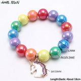 Animal Pendants Bracelets for Kids Chunky Beads Rainbow Jewelry