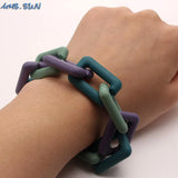 Colorful Chunky Buckle Chain Bracelet for Girls