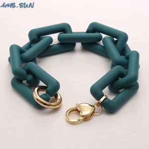 Colorful Chunky Buckle Chain Bracelet for Girls
