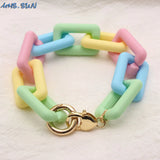 Colorful Chunky Buckle Chain Bracelet for Girls