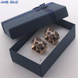 Leopard Zirconia Hoop Earrings Women Jewelry Accessories