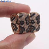 Leopard Zirconia Hoop Earrings Women Jewelry Accessories
