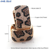 Leopard Zirconia Hoop Earrings Women Jewelry Accessories