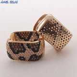 Leopard Zirconia Hoop Earrings Women Jewelry Accessories