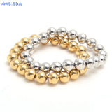 Waterproof Stainless Steel Bracelet Elastic Beaded Stackable Women Jewelry