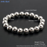 Waterproof Stainless Steel Bracelet Elastic Beaded Stackable Women Jewelry