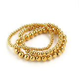 Waterproof Stainless Steel Bracelet Elastic Beaded Stackable Women Jewelry