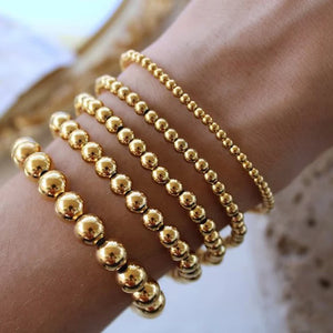 Waterproof Stainless Steel Bracelet Elastic Beaded Stackable Women Jewelry