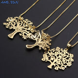 Zircon Tree Pendant Necklace Charms Chain Choker CZ Jewelry