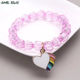 Baby Girls Beads Bracelet DIY Kids Jewelry Unicorn Pendant Bangles 5pc