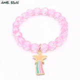Baby Girls Beads Bracelet DIY Kids Jewelry Unicorn Pendant Bangles 5pc