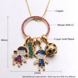 Boys & Girls Charm Necklace with CZ Pendant Football Chain Women Jewelry