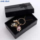Boys & Girls Charm Necklace with CZ Pendant Football Chain Women Jewelry