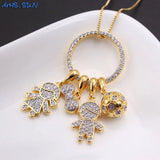 Boys & Girls Charm Necklace with CZ Pendant Football Chain Women Jewelry