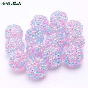 Rhinestone Resin Ball Beads for DIY Necklace Making