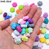 Flower Silicone Beads Baby Teething Teether DIY Pacifier Chain Loose Space Beads