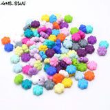 Flower Silicone Beads Baby Teething Teether DIY Pacifier Chain Loose Space Beads