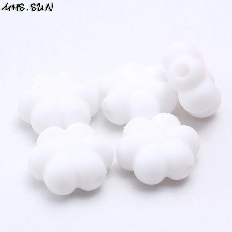 Flower Silicone Beads Baby Teething Teether DIY Pacifier Chain Loose Space Beads