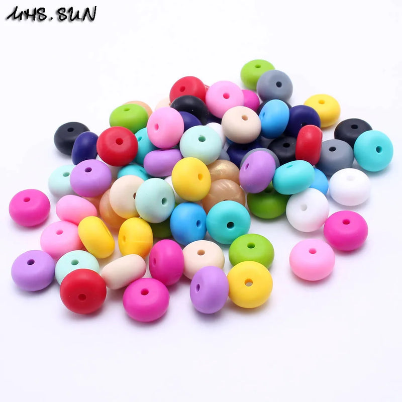 Colorful Chewable Baby Nursing Beads 14*8mm DIY Jewelry/Toy