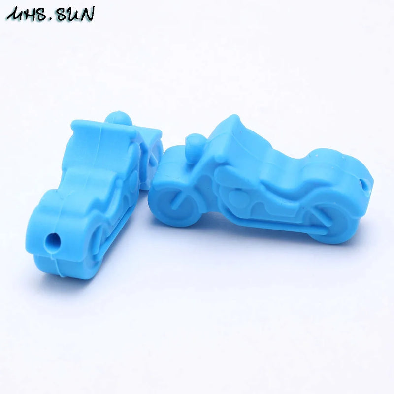 Motorcycle Shaped Silicone Teething Beads for Baby Teether