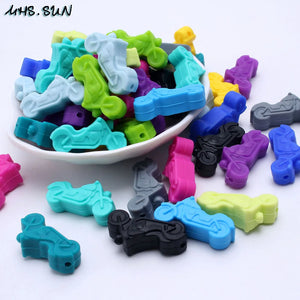 Motorcycle Shaped Silicone Teething Beads for Baby Teether
