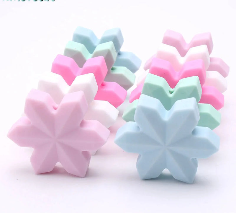 Food Snowflake Silicone Beads for Pacifier Chain Teething Toy