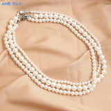 Shell Pearl Necklace Choker Stainless Steel